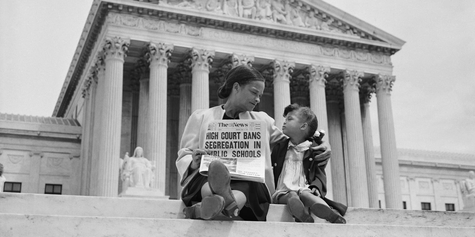 The U.S. Supreme Court declared racially segregated public schools unconstitutional
