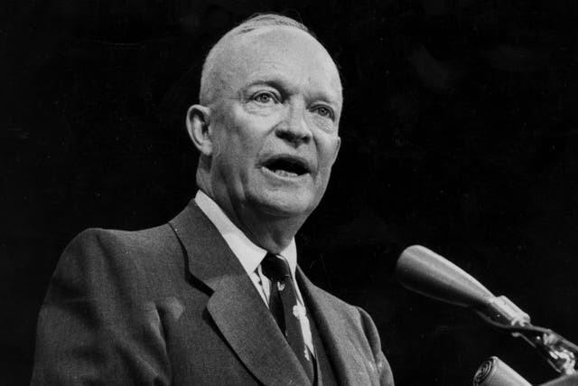 Dwight D Eisenhower (1890 - 1969) the 34th President of the United States of America. Original Publication: Picture Post - 8718 - They Still Like Ike - pub. 1956