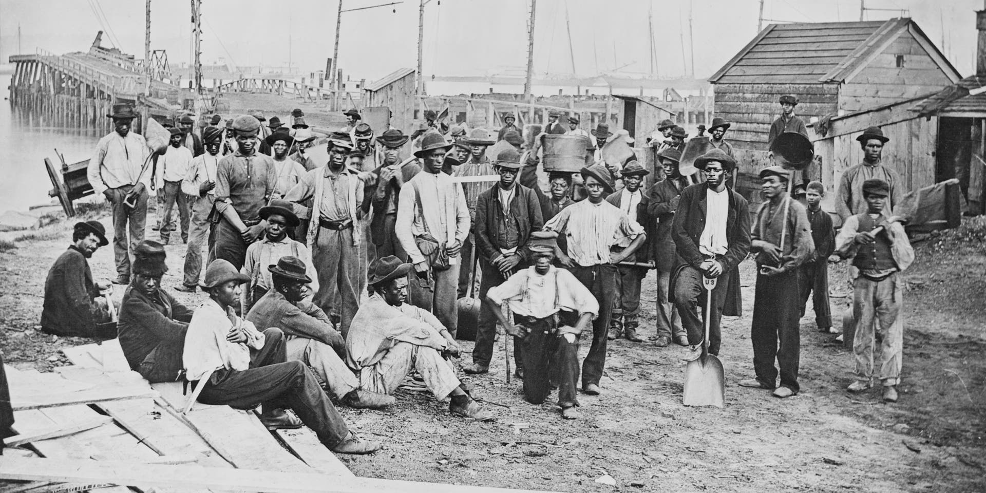 Group of Freed Slaves Along HarborGroup of Freed Slaves Along Harbor
