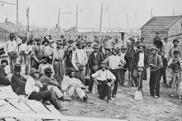 Group of Freed Slaves Along HarborGroup of Freed Slaves Along Harbor