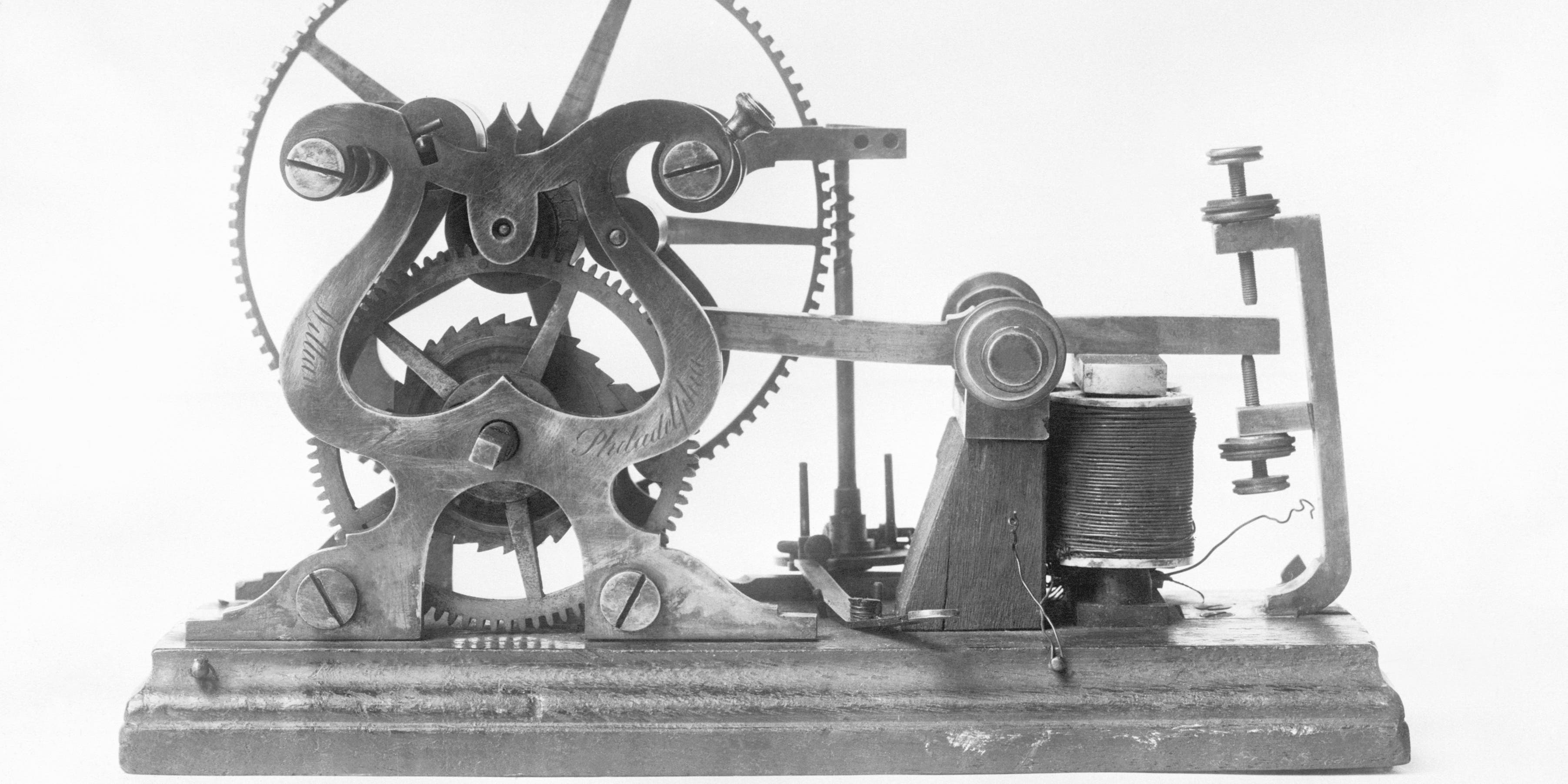 Samuel Morse's telegraph that was used to send the first telegraph messaged from Washington, DC to Baltimore on May 24, 1844