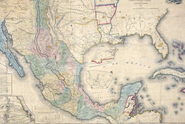 Map of of Mexico, 1847. This was appended to the Treaty of Guadalupe-Hidalgo which ended the Mexican American War (1846-1848