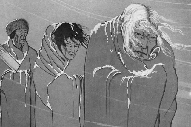 The Trail of Tears as depicted in a 1951 painting by Blackbear Bosin.