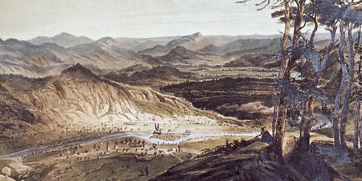 Sutter's Mill, California, where John Augustus Sutter struck gold and accidentally started the gold rush. (Credit: MPI/Getty Images)