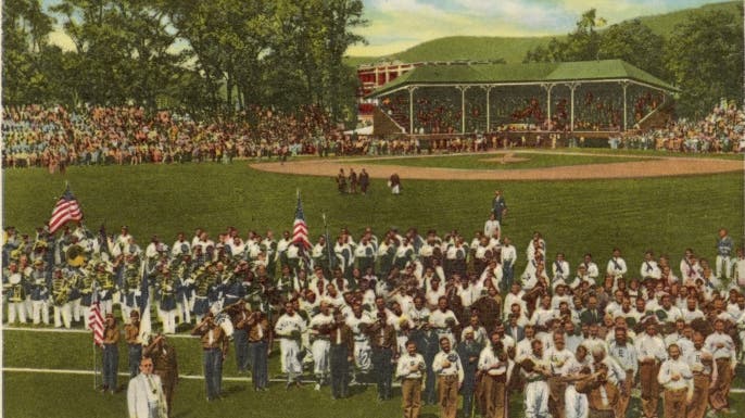 Baseball game at the Hall of Fame's Doubleday Field on June 12, 1939