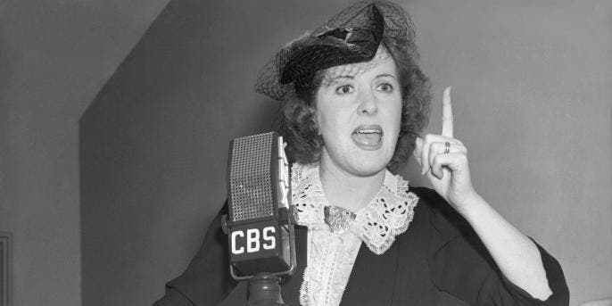 Gracie Allen campaigning as the "Surprise Party" candidate in 1940. (Credit: CBS via Getty Images)