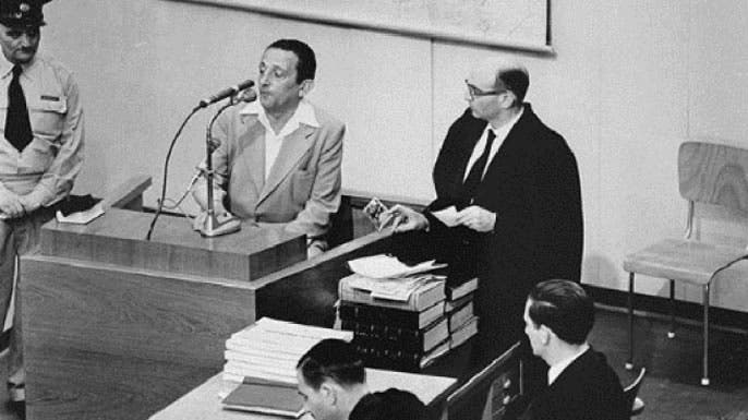 Henryk Ross testifies during Adolf Eichmann’s trial in 1961.