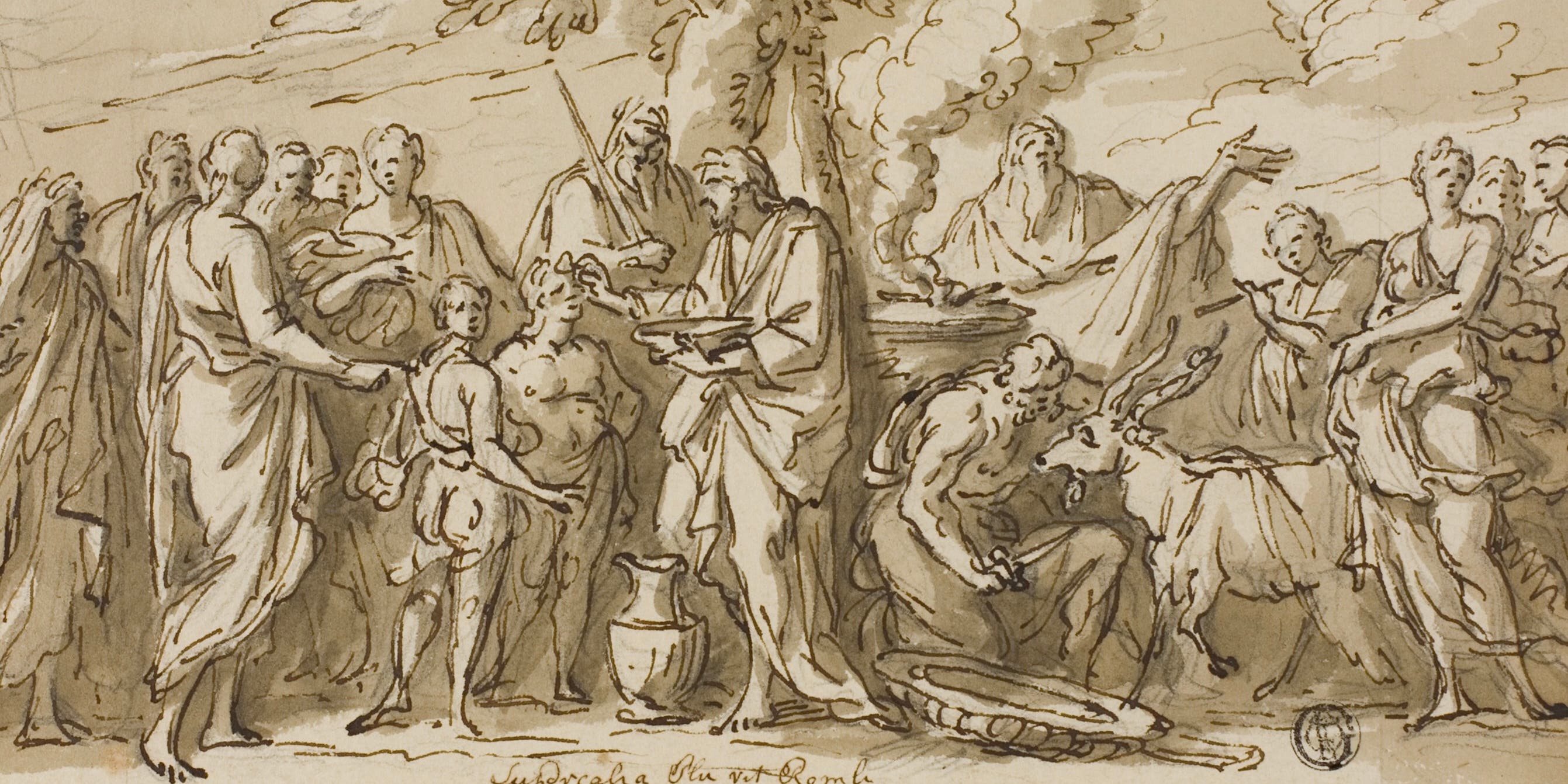 Sketch of the Lupercalia festival of ancient Rome, undated, by Sir James Thornhill