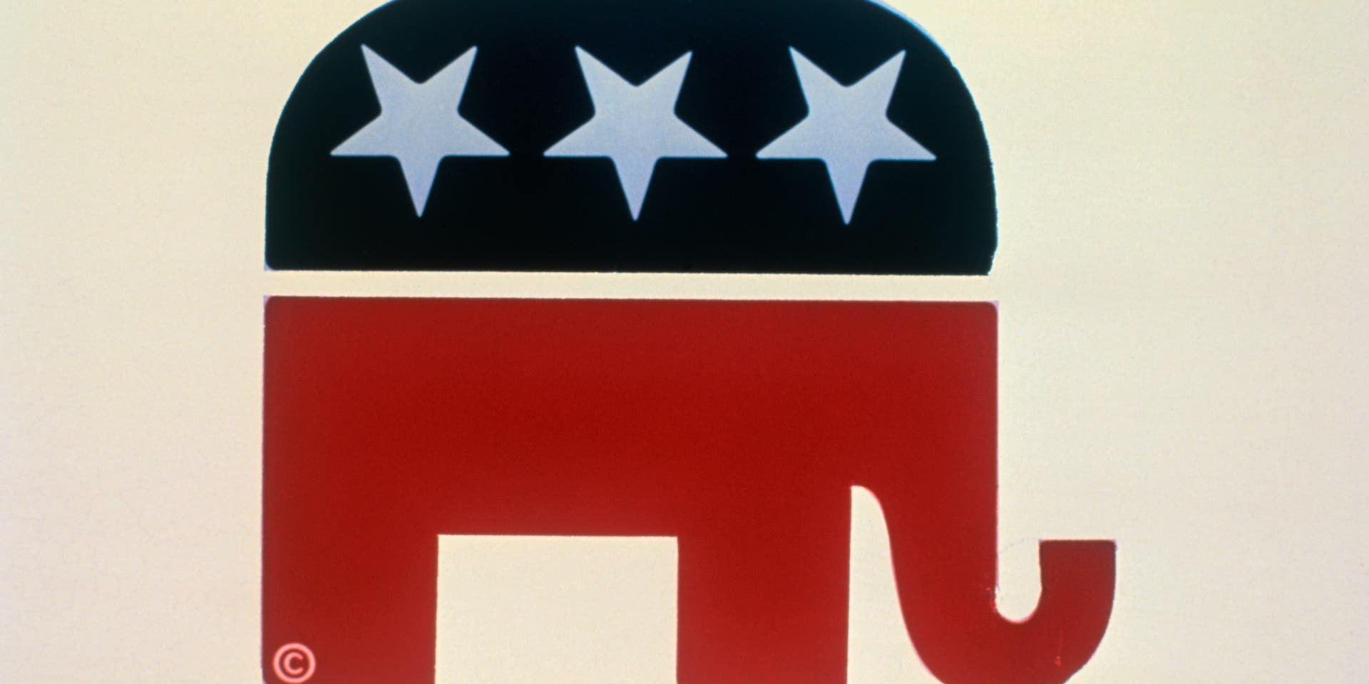 American Republican Symbol of the Elephant (Original Caption) 1974 - Republican Elephant graphic, the symbol of the Republican Party.