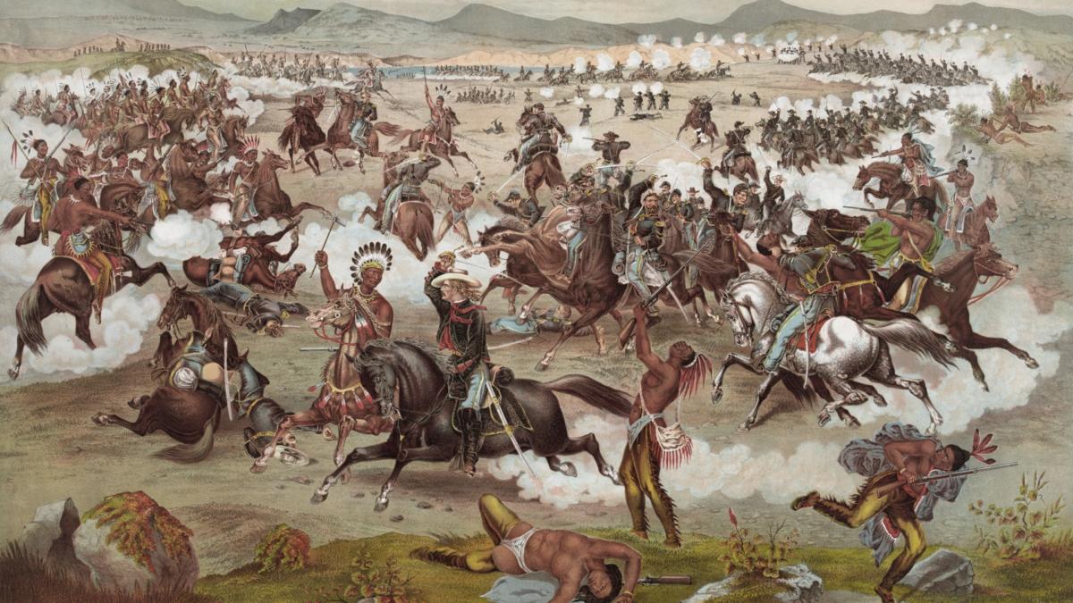 Custer's Last Stand from the Battle of Little Bighorn. (Credit: GraphicaArtis/Getty Images)